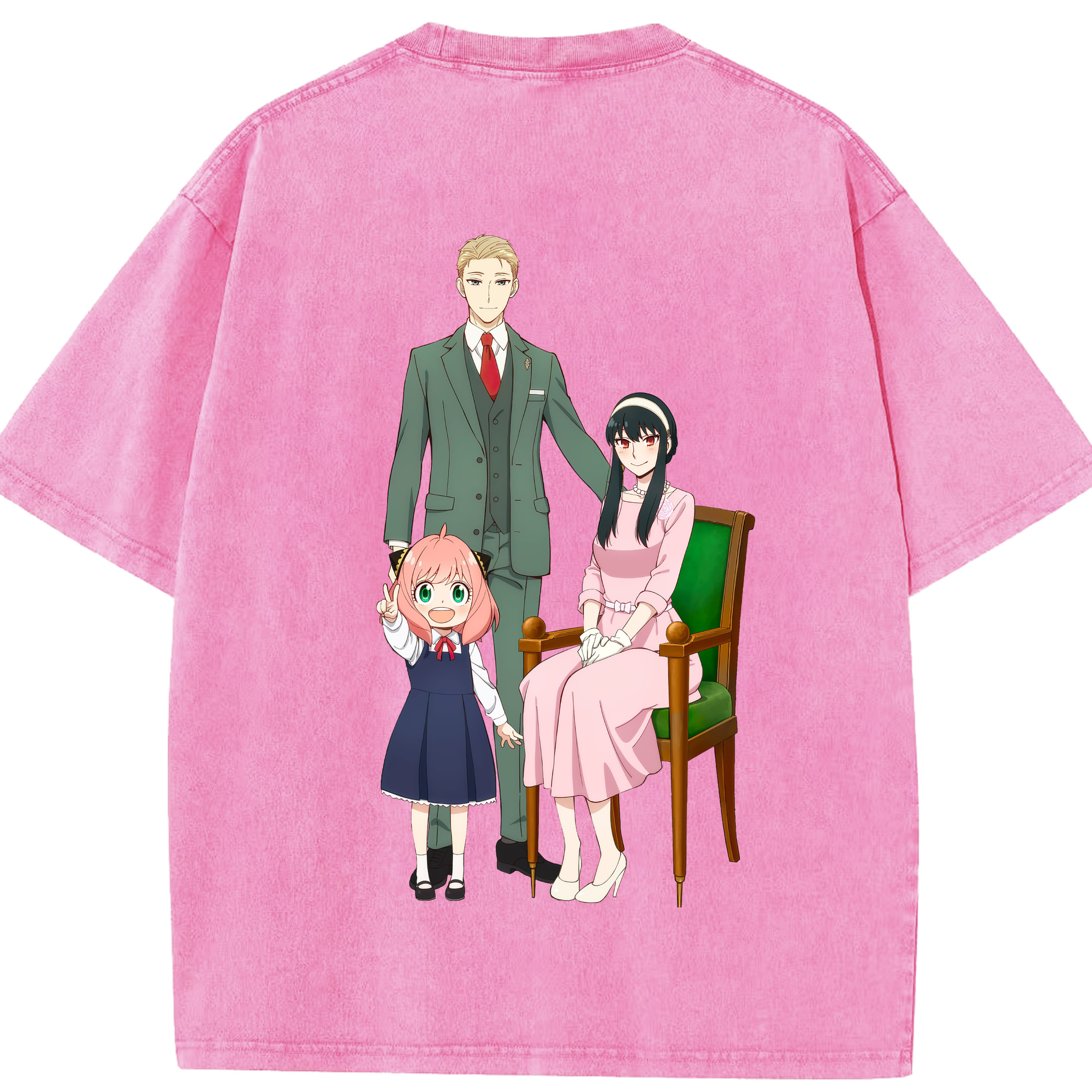 （画像用） SPY×FAMILY间谍家家酒 綿100% ヴィンテージ風 半袖Tシャツ（背面プリント）